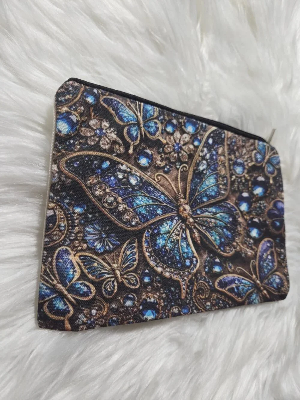 Butterfly Canvas Zipper Pouch